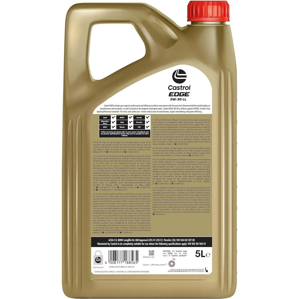 Castrol EDGE 5W30 LL Aceite de Motor 5L