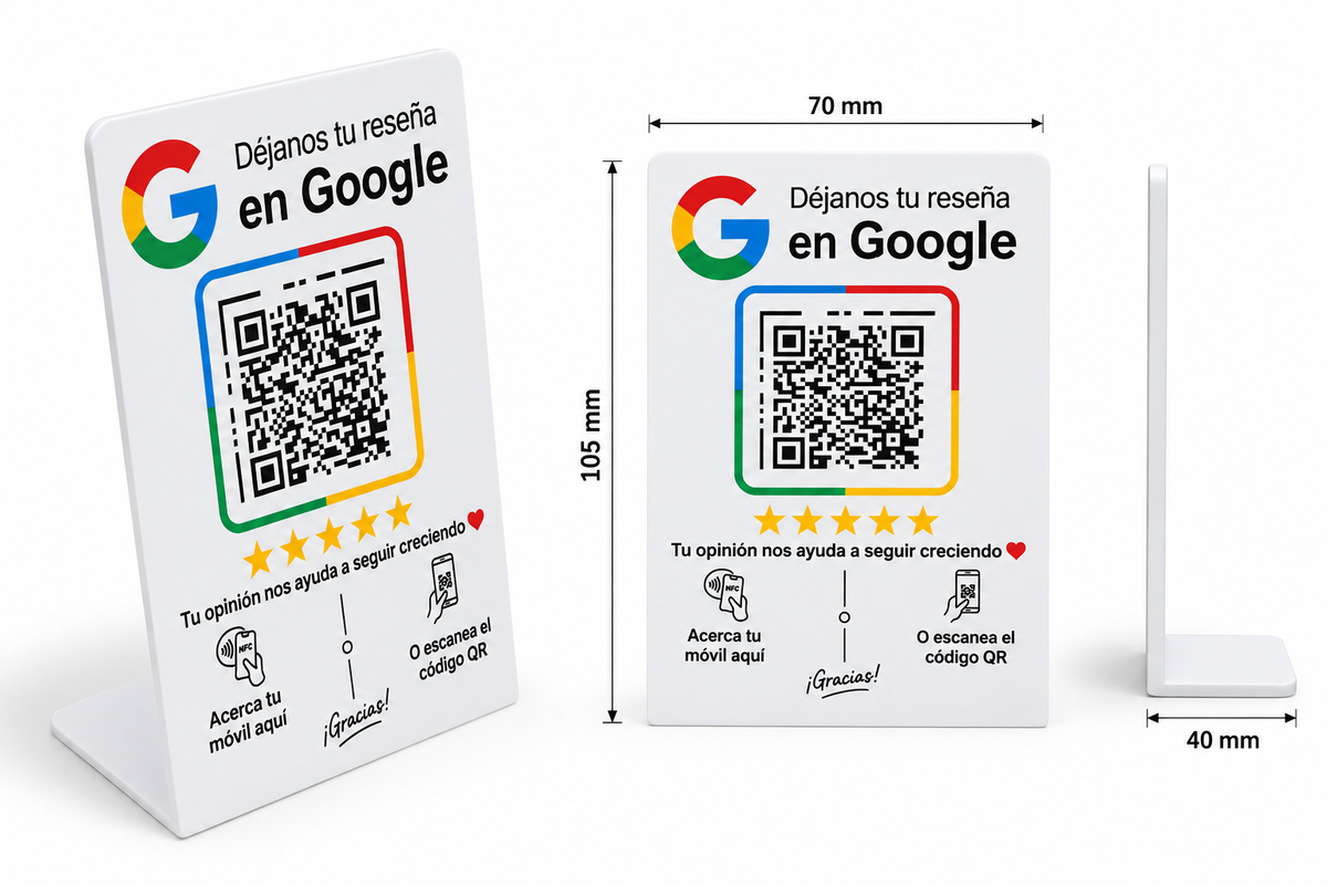 Placa NFC y QR para Reseñas de Google – Configurada y Lista para Usar