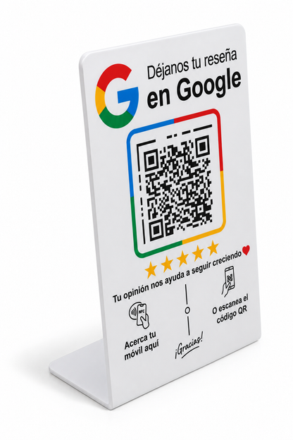 Placa NFC y QR para Reseñas de Google – Configurada y Lista para Usar