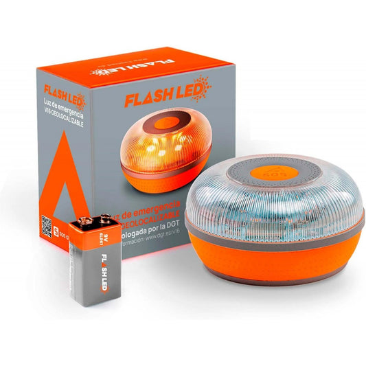 LUZ BALIZA EMERGENCIA V16 SOS FLASH LED CONECTADA GPS, HOMOLOGADA DGT