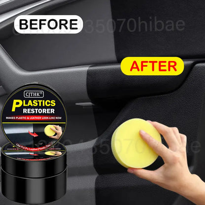 Restaurador de plástico para automóviles, devolviéndole el brillo negro, productos de limpieza para automóviles, restaurador de cuero y plástico, pulido y reparador de automóviles, renovador de revestimientos.